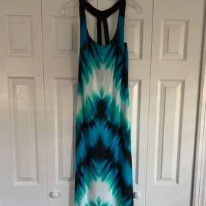 Blue, black and teal maxi dress. Like new condition.